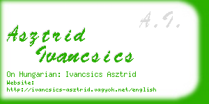 asztrid ivancsics business card